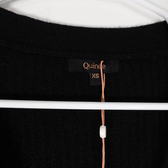 NWT Quince Black Mongolian Cashmere Oversized Boyfriend Cardigan Sweater XS 3222 - Picture 6 of 9